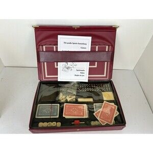 Vintage German-Style Multi-Game Collection in Book-Style Storage Case